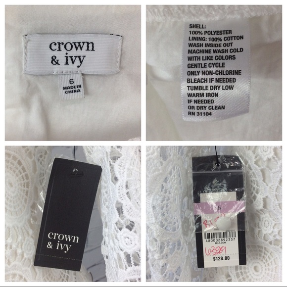 Crown & Ivy White Lace Dress, Size 6 - Picture 10 of 10